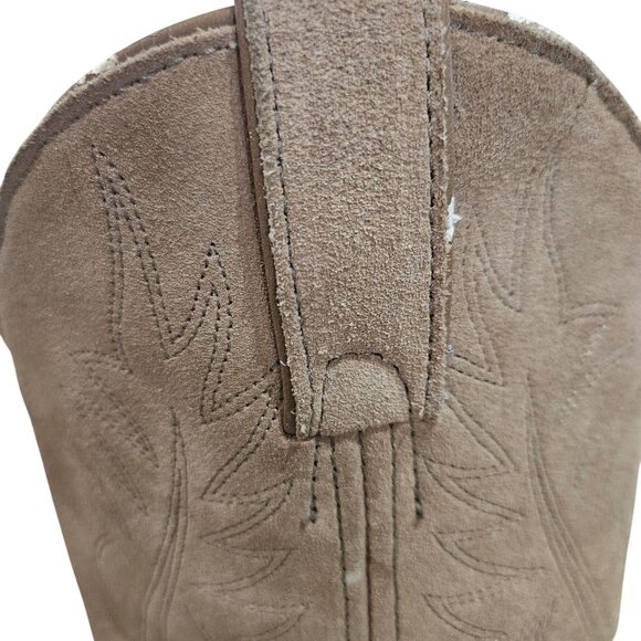 Justin Womens Tan Suede Western Cowboy Boots Size 9C Style JBL1105 - Picture 3 of 6